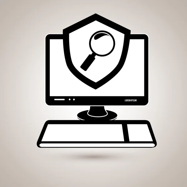 Komputer laptop wirus ikona — Wektor stockowy