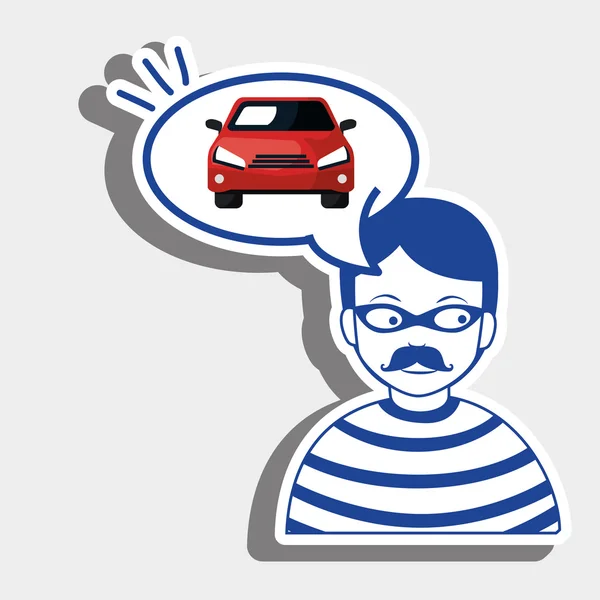 Ladrón icono de coche criminal — Archivo Imágenes Vectoriales