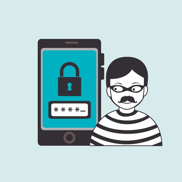 Хакер безпеки смартфона — стоковий вектор