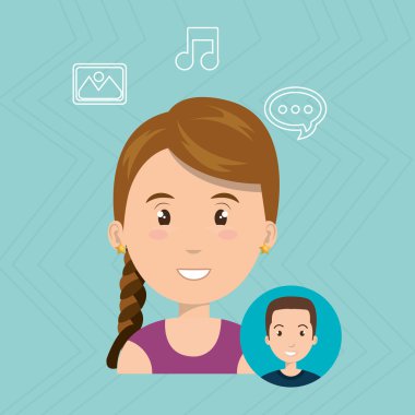 kadın konuşmak kabarcık müzik