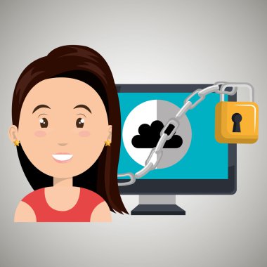 kadın bilgisayar asma kilit