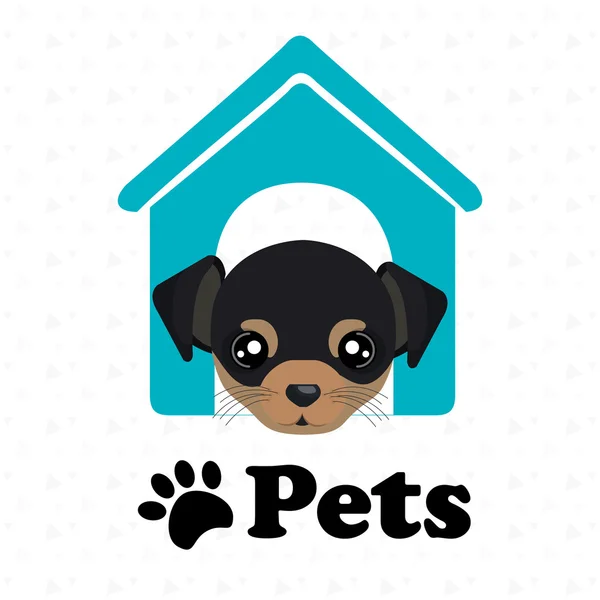 Zwierzęta Pies dom ikona — Wektor stockowy