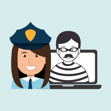 Police criminal burglar design vector Police criminal burglar design vector