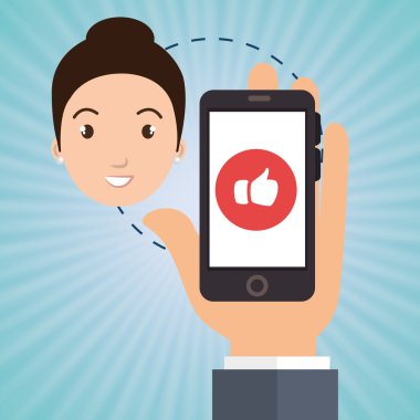 Smartphone kadın medya el