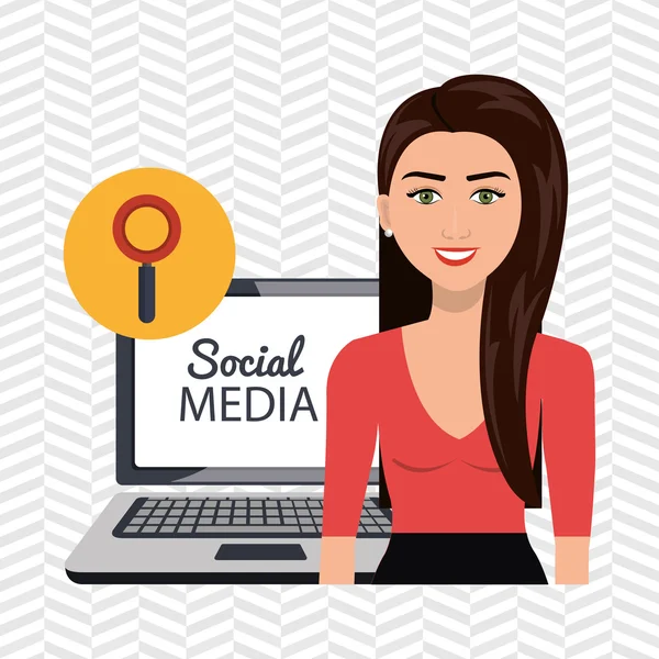 Приложения для женщин в социальных сетях — стоковый вектор