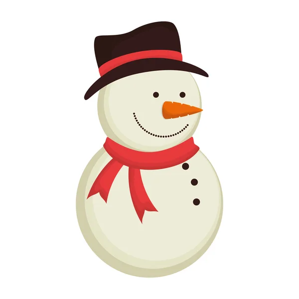 Muñeco de nieve Navidad dibujos animados — Vector de stock