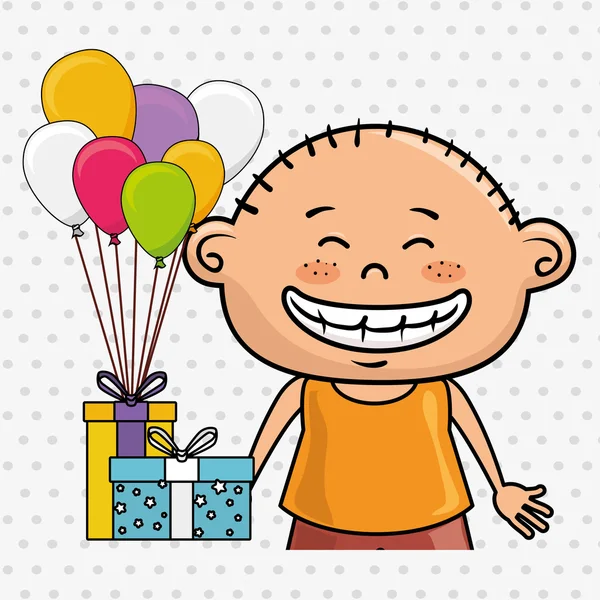 Boy balónky dárky — Stockový vektor
