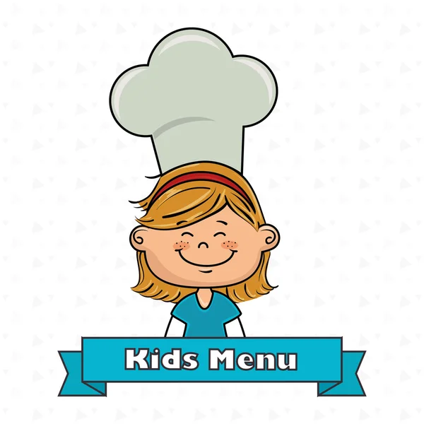 Girl kids menu food — Stock Vector