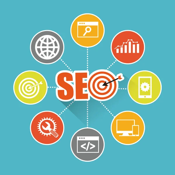 Diseño de tecnología seo — Vector de stock