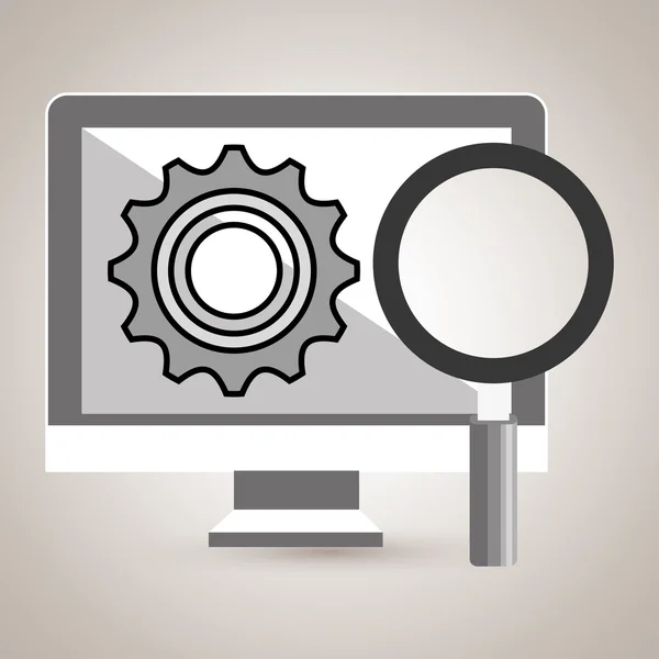 Zoek computerpictogram — Stockvector