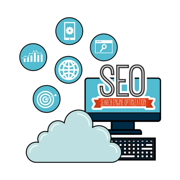 Design della tecnologia seo — Vettoriale Stock