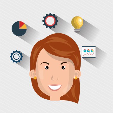 kadın fikir dişli simgesini