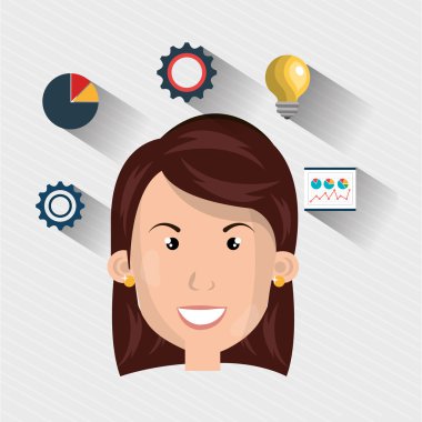 kadın fikir dişli simgesini