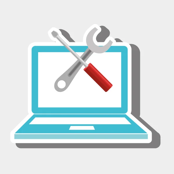 Υπηρεσία επισκευής laptop εργαλεία — Διανυσματικό Αρχείο