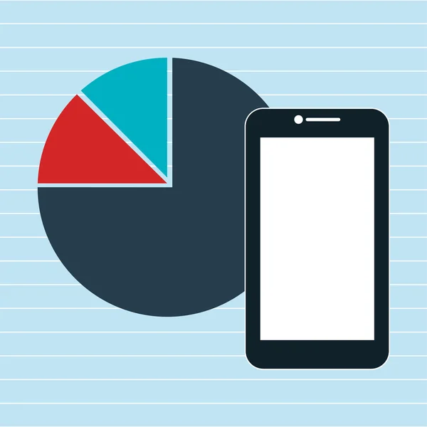 Icona delle statistiche smartphone — Vettoriale Stock
