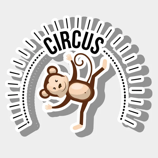 Monkey circus icon — Stock Vector