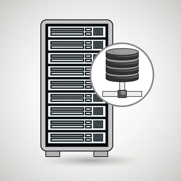 Base di dati del computer server — Vettoriale Stock
