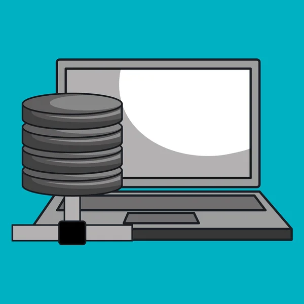 Laptop server message icon — Stock Vector
