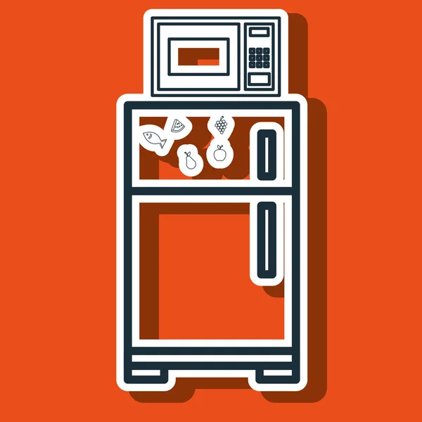 Fridge oven microwave cooking — Stock Vector