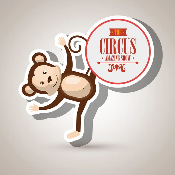 Monkey circus icon — Stock Vector