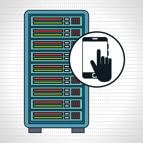 Pictogram van de computer van de server — Stockvector