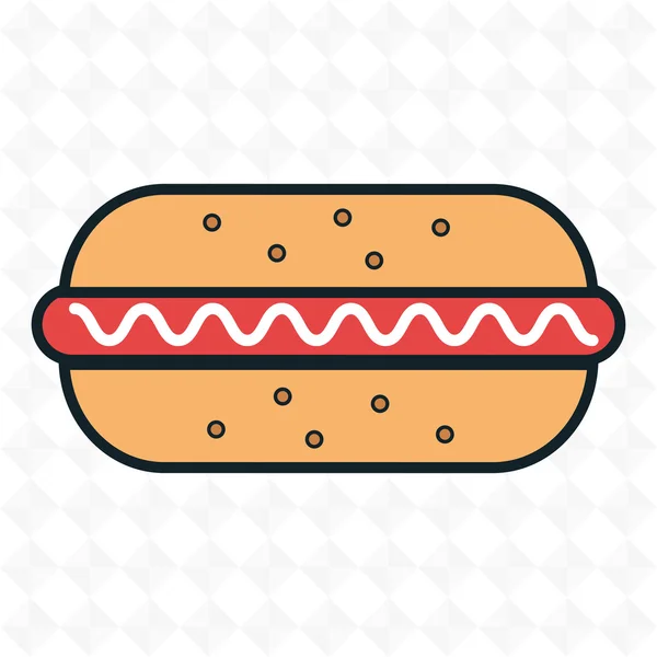 Comida de perro caliente rápido — Vector de stock