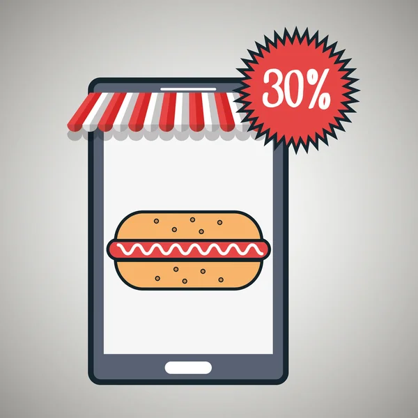 Smartphone hot dog discount — Stock Vector