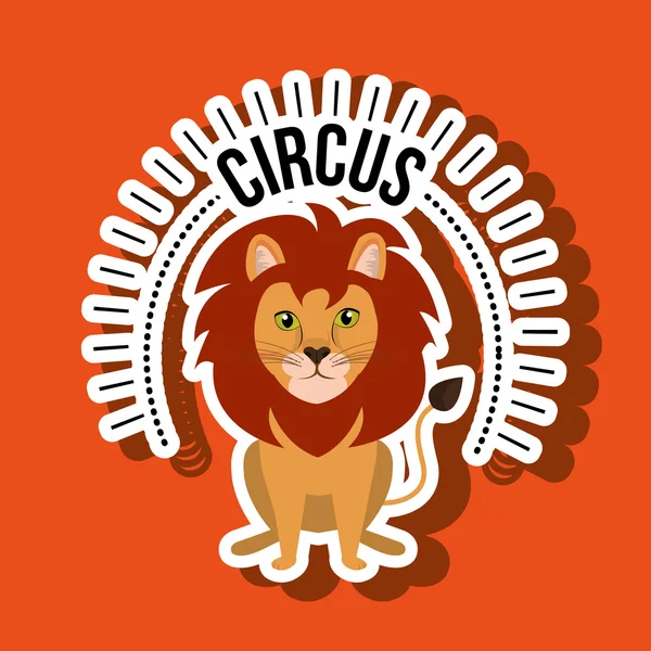 León circo divertido icono — Vector de stock