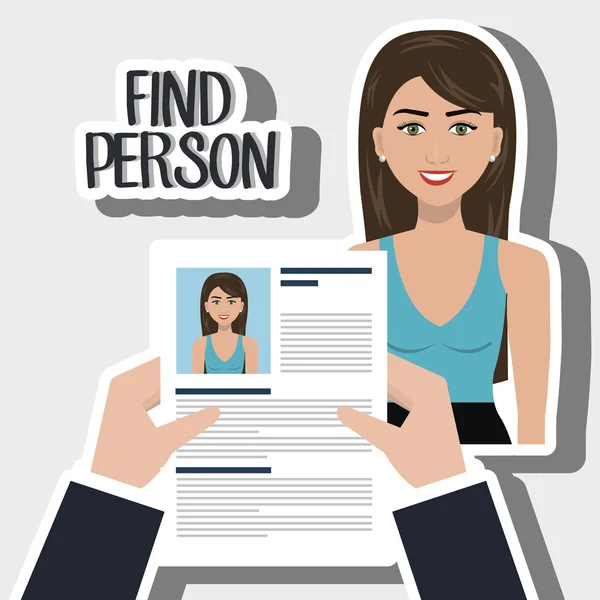 Woman find person hands — Stock Vector