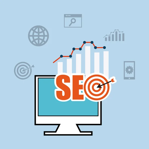 Diseño de tecnología seo — Vector de stock