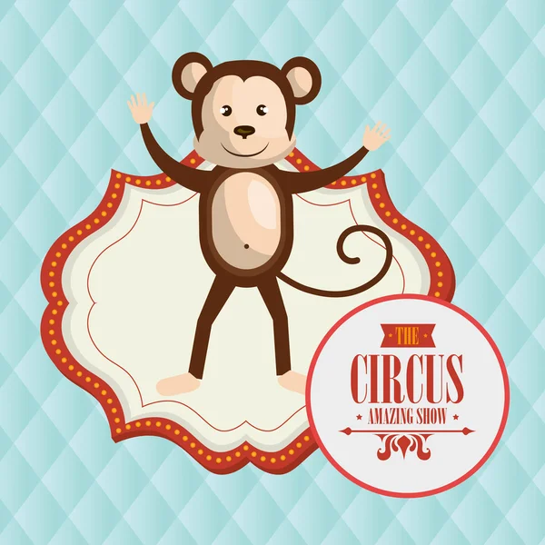 Monkey circus pictogram — Stockvector