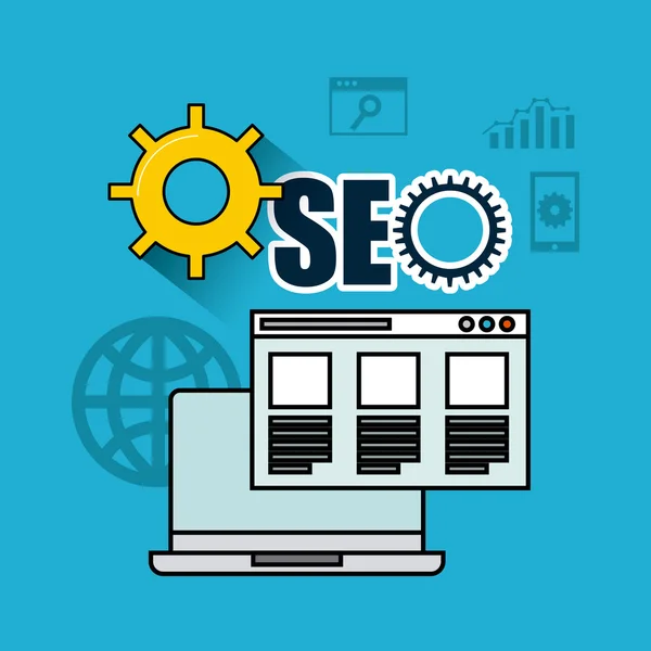 Diseño de tecnología seo — Vector de stock