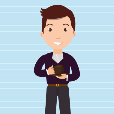 adam genç fincan kahve