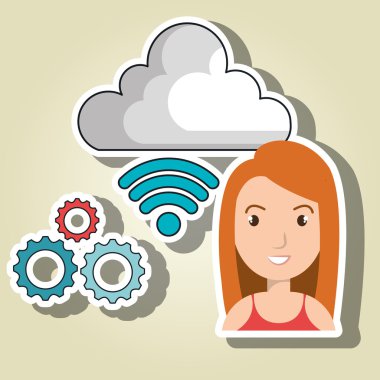 kadın bulut wifi simgeler