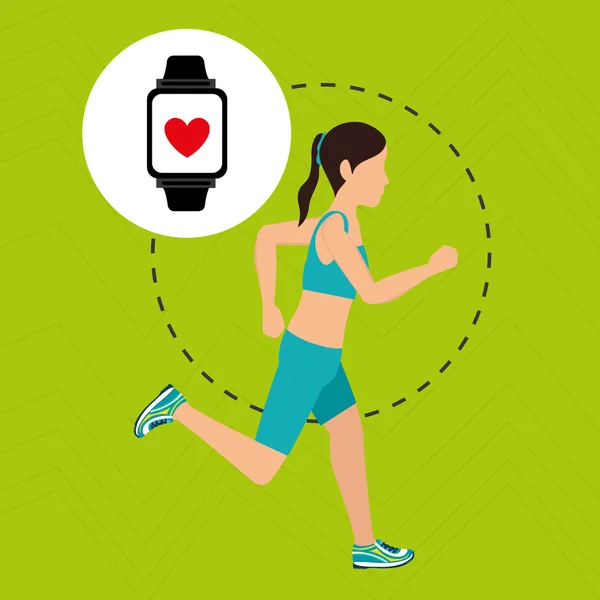 Femme courir sport santé — Image vectorielle
