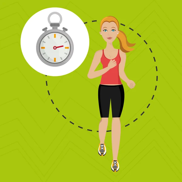 Femme courir sport santé — Image vectorielle