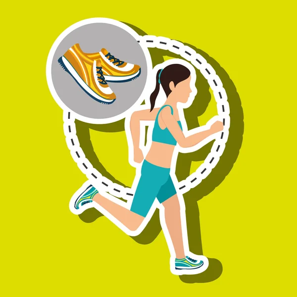Ženy běh sport zdraví — Stockový vektor
