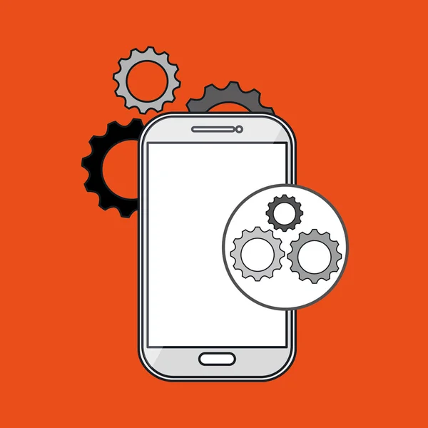 スマートフォンアプリの歯車 — ストックベクタ