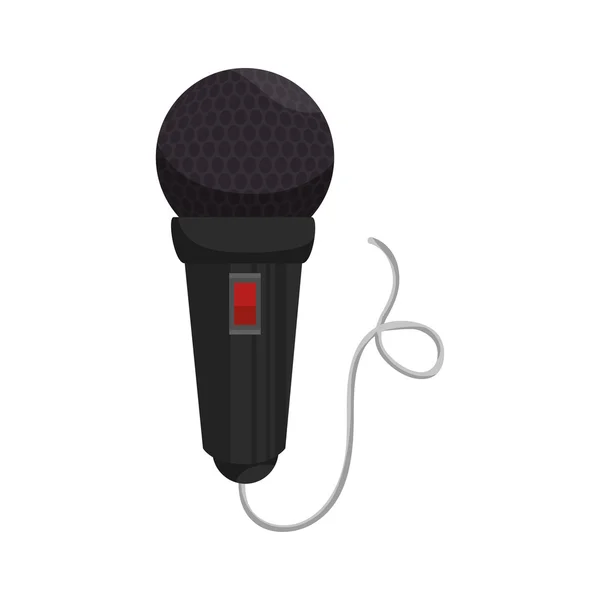 Microphone avec cordon — Image vectorielle