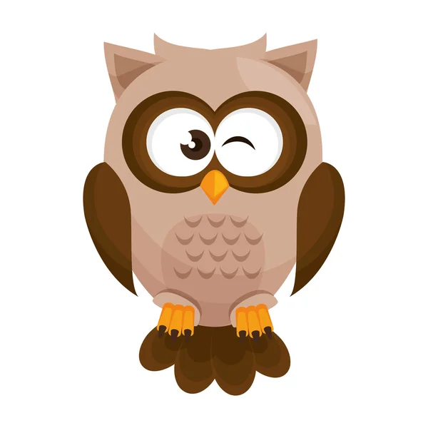 Hibou oiseau dessin animé — Image vectorielle