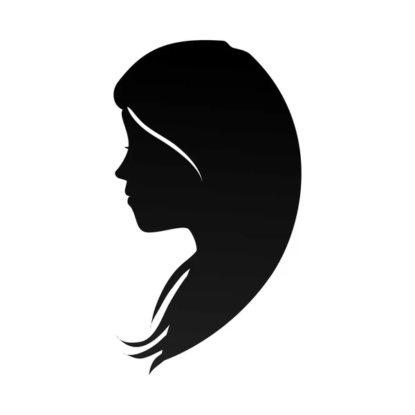 Silhouette profil tête femme — Image vectorielle