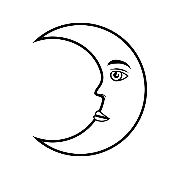 Měsíční srpek obličej — Stockový vektor