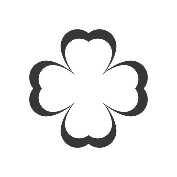 Clover leaf silhouette — Stock Vector