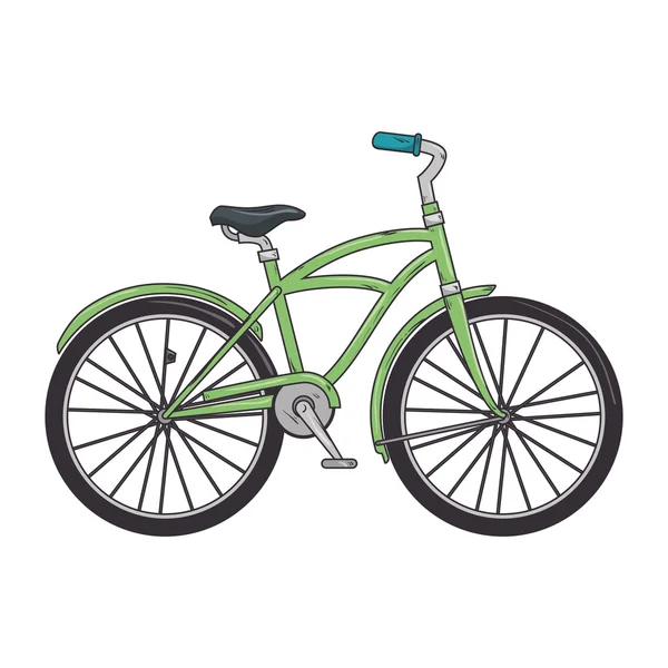 Green classic bicycle — Stock Vector