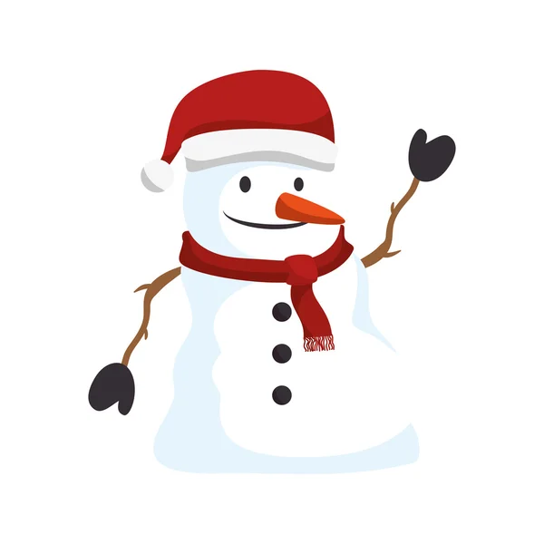 Το σύμβολο των Χριστουγέννων χαμογελαστός χιονάνθρωπος — Διανυσματικό Αρχείο