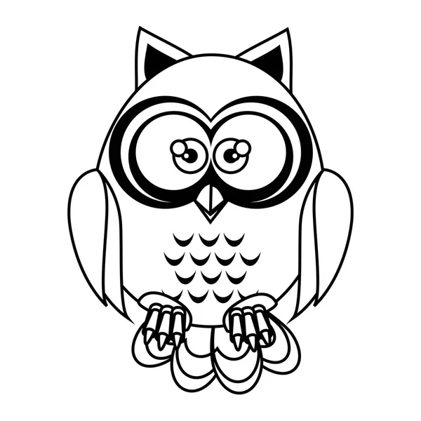 Hibou oiseau dessin animé — Image vectorielle