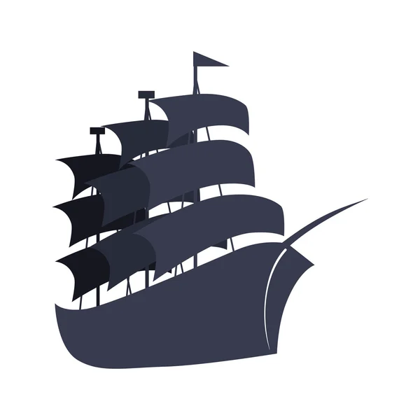 Big sailboat ship — Stock Vector