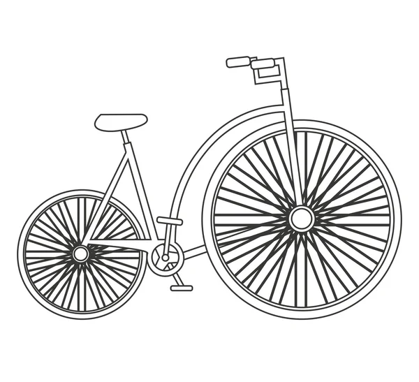 Veículo de bicicleta desenhado ícone isolado — Vetor de Stock