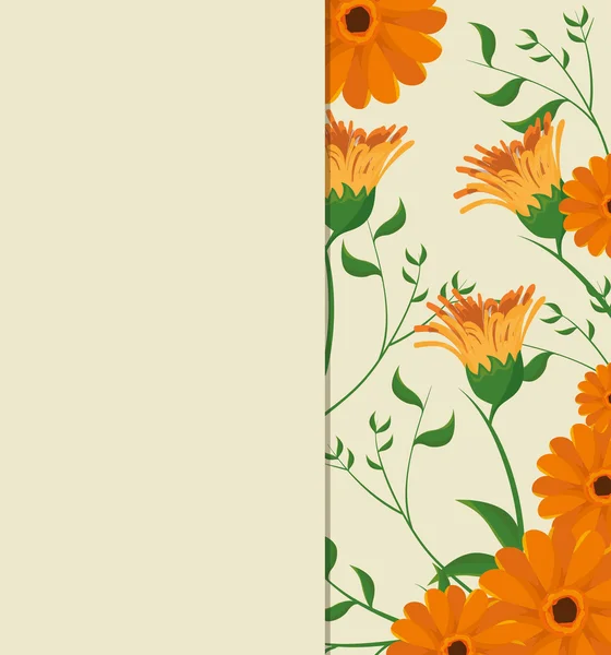 Vintage Blumen Dekoration Einladungskarte — Stockvektor