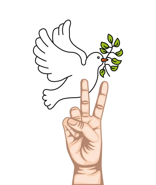 Мирный голубь с оливковой ветвью — стоковый вектор